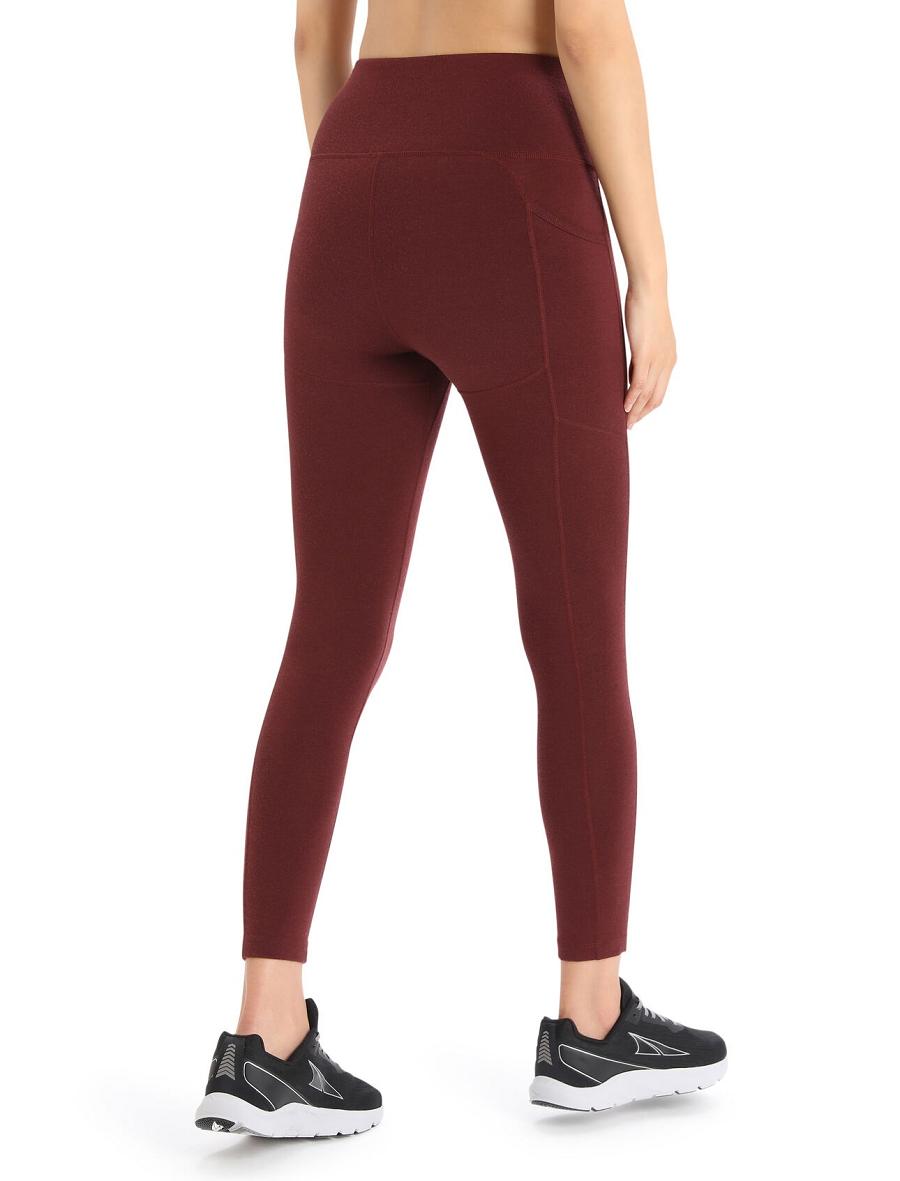 Women's Icebreaker Merino Fastray High Rise Running Tights Espresso | CA 1438ILHS